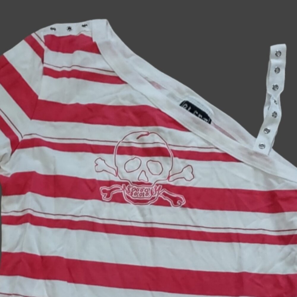 Hot Topic one sleeved striped top. NWT L - Picture 2 of 2